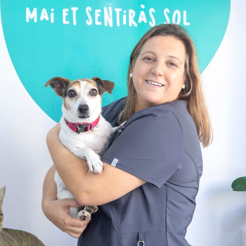 dosvet-mariajoseferrando-veterinaria Maria Jose Ferrando, veterinaria de Dosvet con perro